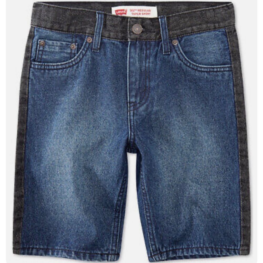 LEVI'S 502 Boys Regular Taper Denim Jean Shorts Colorblocked  Blue NWT Sz 14 Reg